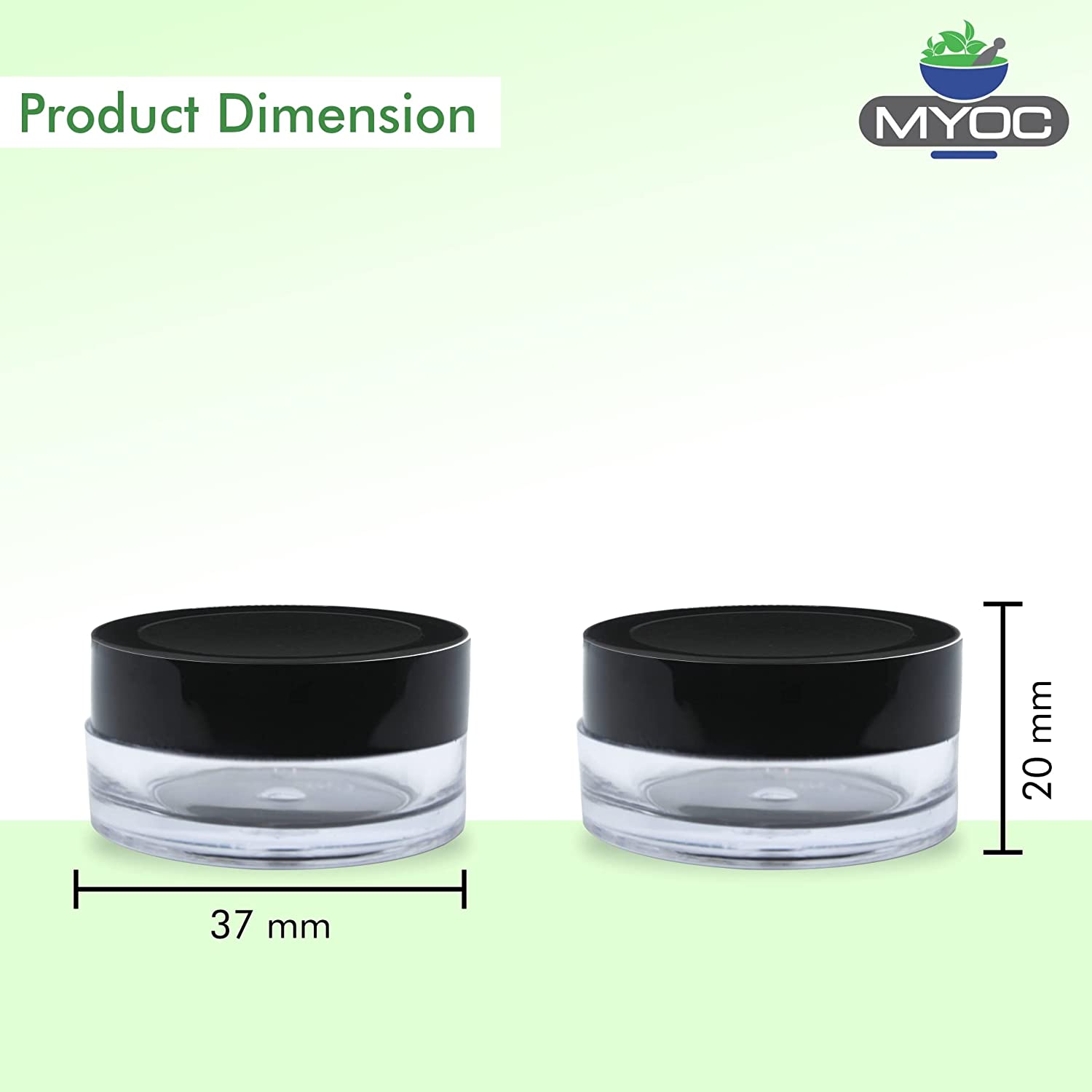 Shoprythm Cosmetic Jar Empty Transparent Acrylic San Jars with Black Cap